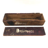 SOLD Aptly Painterly Old Slide Top Brushes Box Red Paint