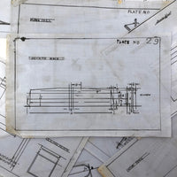 Set of Sixteen Vintage Shop Class Project Blueprints