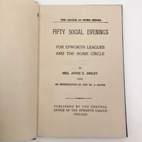 Fifty Social Evenings by Annie E. Smiley - First Edition, 1894