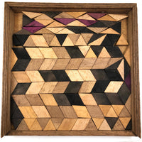 Rare 19th C. Large Mosaic Work Parquetry Set in Original Slide Top Box