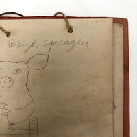 Wonderful Handmade Booklet of Pig Drawing Contest Entries Plus Award