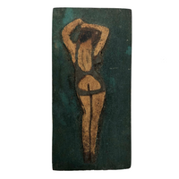 Risque Small Relief Carved Plaque of Woman from Behind