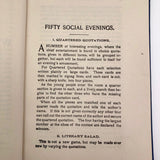 Fifty Social Evenings by Annie E. Smiley - First Edition, 1894