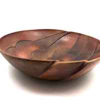 Large Clouds and Mountains, Beautiful Studio Pottery Bowl Signed R. Shannen