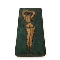 Risque Small Relief Carved Plaque of Woman from Behind