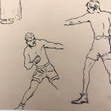 Pair of Ink Sketches of Boxers (Two Pages)