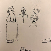 Pair of Ink Sketches of Boxers (Two Pages)