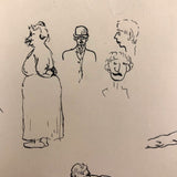 Pair of Ink Sketches of Boxers (Two Pages)