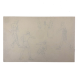 Pair of Ink Sketches of Boxers (Two Pages)