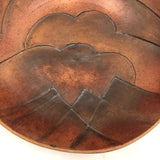 Large Clouds and Mountains, Beautiful Studio Pottery Bowl Signed R. Shannen