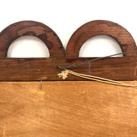 Folky Antique Hand-carved Quadruple Tin Type Frame