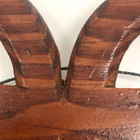 Folky Antique Hand-carved Quadruple Tin Type Frame