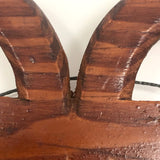 Folky Antique Hand-carved Quadruple Tin Type Frame