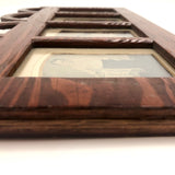 Folky Antique Hand-carved Quadruple Tin Type Frame