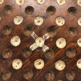 Wonderful Antique Handmade 65 Hole Marble Solitaire Gameboard with Clay Marbles