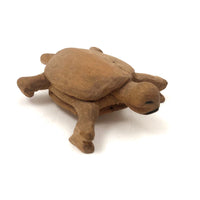 Carved Wooden Turtle with Angry Face!