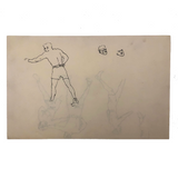 Pair of Ink Sketches of Boxers (Two Pages)