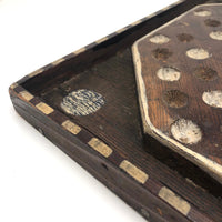 Wonderful Antique Handmade 65 Hole Marble Solitaire Gameboard with Clay Marbles
