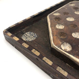 Wonderful Antique Handmade 65 Hole Marble Solitaire Gameboard with Clay Marbles