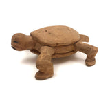 Carved Wooden Turtle with Angry Face!