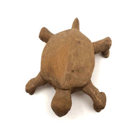 Carved Wooden Turtle with Angry Face!