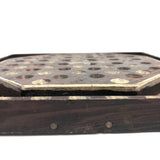 Wonderful Antique Handmade 65 Hole Marble Solitaire Gameboard with Clay Marbles