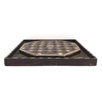 Wonderful Antique Handmade 65 Hole Marble Solitaire Gameboard with Clay Marbles