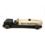 Old Handmade Wooden "Milk Transport" Toy Truck