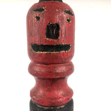 Make Do Folk Art Carved and Painted Two-Faced Baluster Man