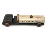 Old Handmade Wooden "Milk Transport" Toy Truck