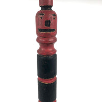 Make Do Folk Art Carved and Painted Two-Faced Baluster Man