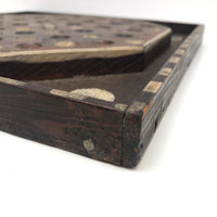 Wonderful Antique Handmade 65 Hole Marble Solitaire Gameboard with Clay Marbles