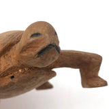 Carved Wooden Turtle with Angry Face!
