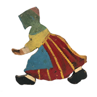 Old Folk Art Dutch Girl in Excellent Paint
