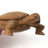 Carved Wooden Turtle with Angry Face!