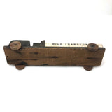 Old Handmade Wooden "Milk Transport" Toy Truck