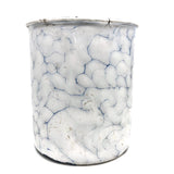 French Marbleized Enamel White and Blue Sucre Canister