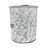 French Marbleized Enamel White and Blue Sucre Canister