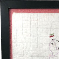 1934 George Washington Under Bunch of Cherries Large Embroidered Quilt Piece