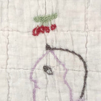 1934 George Washington Under Bunch of Cherries Large Embroidered Quilt Piece