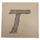 Alphabet Drawing: T for Tree Trunk Signed F.O.M