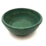 Lovely Matte Green Glazed Arts and Crafts Bowl with Scalloped Detail