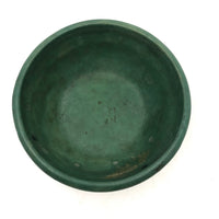 Lovely Matte Green Glazed Arts and Crafts Bowl with Scalloped Detail