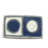 Karin og Aase, Denmark Mid-Century Blue and White Glazed Ceramic Brooch