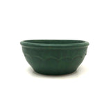 Lovely Matte Green Glazed Arts and Crafts Bowl with Scalloped Detail