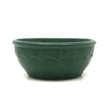 Lovely Matte Green Glazed Arts and Crafts Bowl with Scalloped Detail