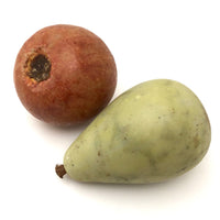 Fantastic Old Stone Fruit Persimmon and Worm Eaten Pear