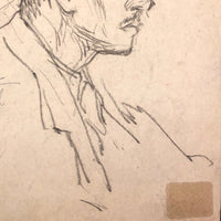 Willem Klijn Pencil Drawing of Man in Hat and Glasses, 1910, Brussels