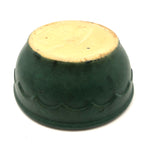 Lovely Matte Green Glazed Arts and Crafts Bowl with Scalloped Detail