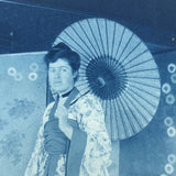 Woman in Kimono with Parasol, Antique Cyanotype, late 19th/early 20th c.